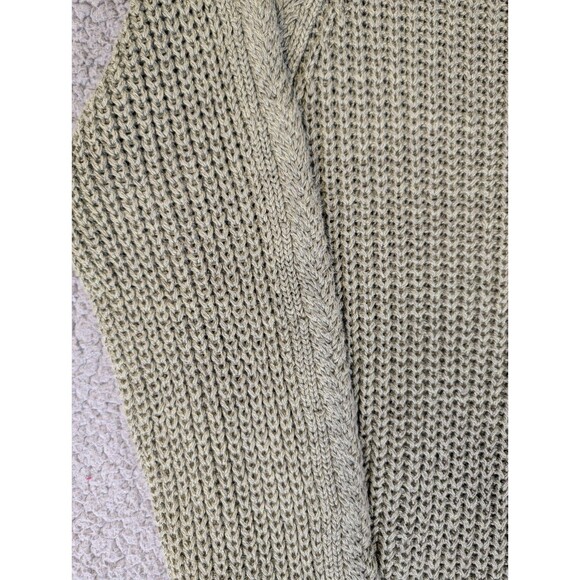 Garnet Hill Cardigan Sweater Women's Lrg Washed Olive Maren Organic Cotton Linen - Picture 10 of 12